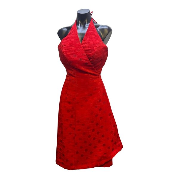 Victoria Pappas Dresses & Skirts - NWT Victoria Pappas Red Polka Dot Halter Dress 8